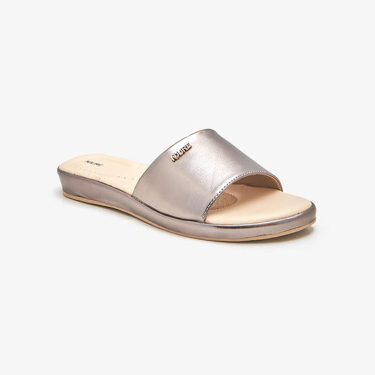 Women's Metallic Slides