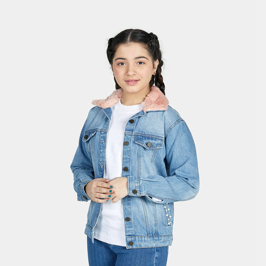 Girls Sherpa Denim Jacket