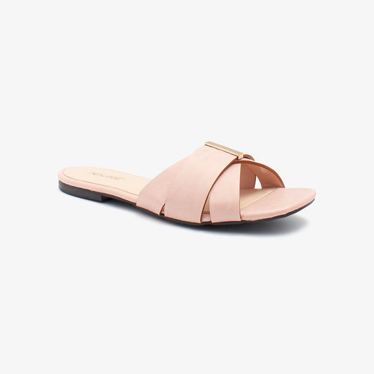 Metallic Trim Ladies Slides