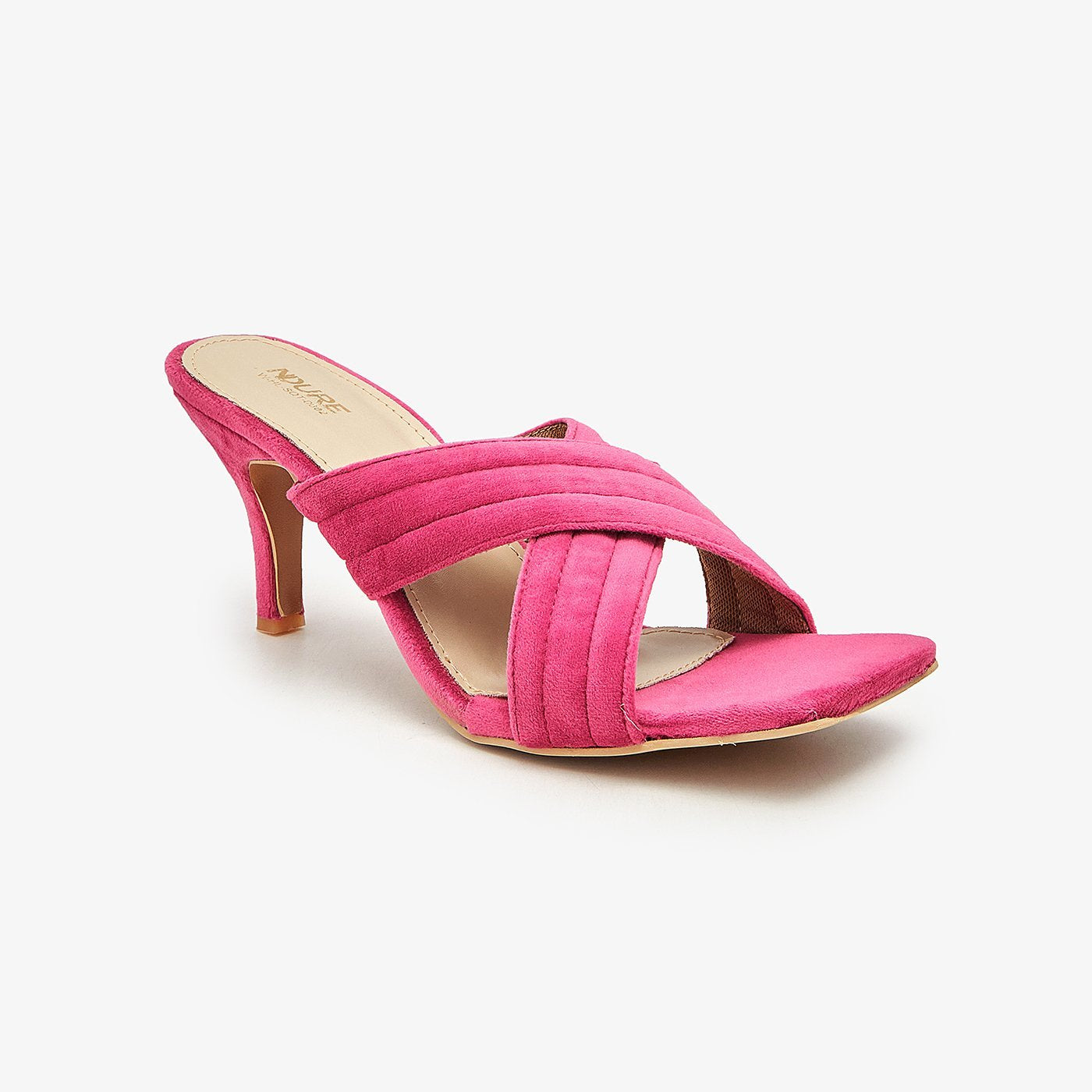 Wedding shoes blush pink, Velvet Block Heels Sandals - Veletta