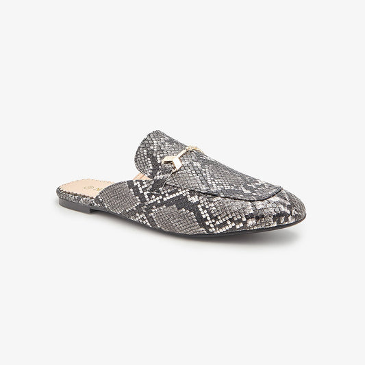 Snake Skin Print Women Mules