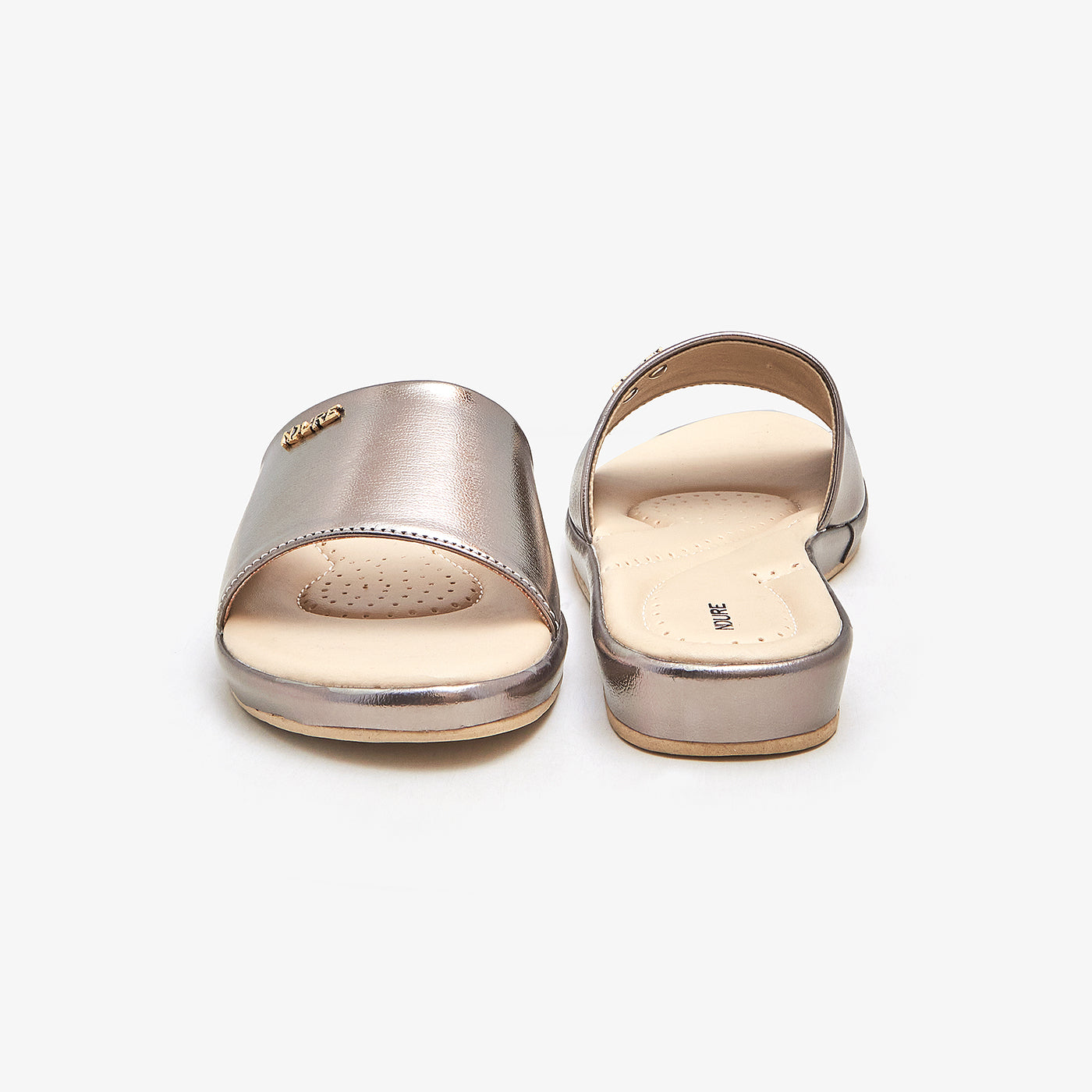 Women's Metallic Slides