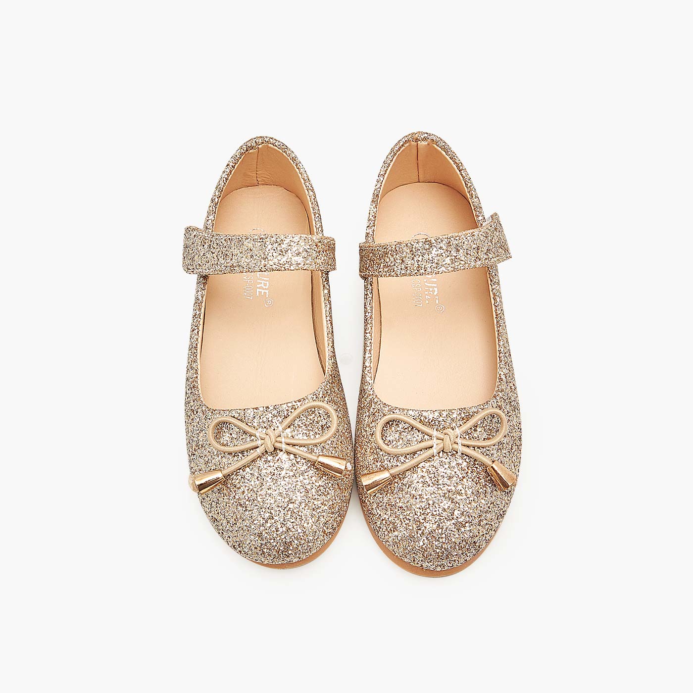 Gold top ballerina pumps